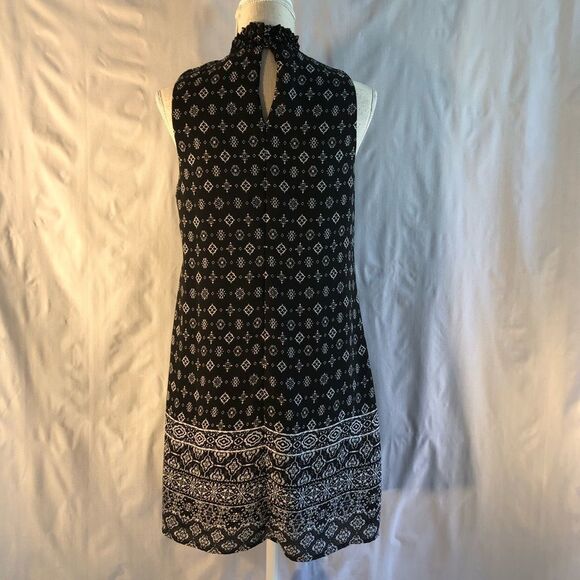 Speechless Black & White A Line Sleeveless Mandarin Collar Dress M - Picture 5 of 10